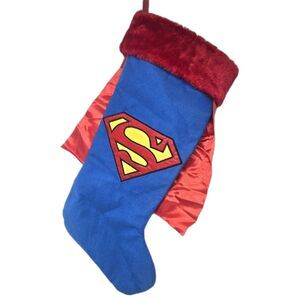 Superman Christmas Stocking 19.5" With Cape Comic Movie TV Superhero Character
